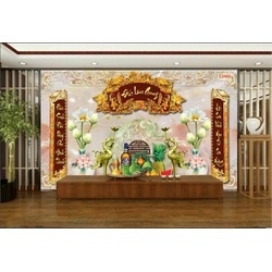 Tranh gạch 3d câu đối phòng thờ - 54CN