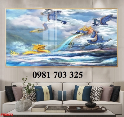 Tranh 3D rồng phượng, tranh gạch men phong thủy