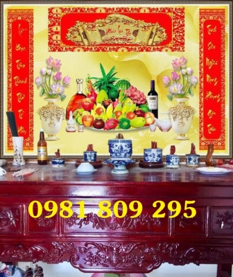 Tranh gạch phòng thờ cửu huyền thất tổ