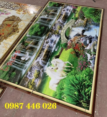 Gạch ốp tường- tranh gạch men đẹp phòng khách HP9822