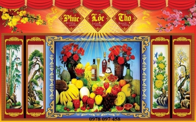 Tranh trang trí phòng thờ- tranh gạch