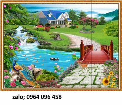 Tranh cảnh đồng quê - tranh gạch 3d ốp tường - 98CV