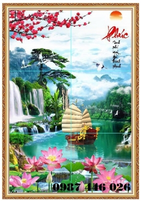 Gạch tranh thác nước dựng vách HP9283