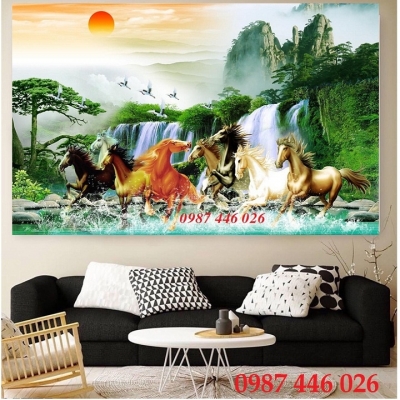 Tranh gạch men mã đáo thành công HP9723