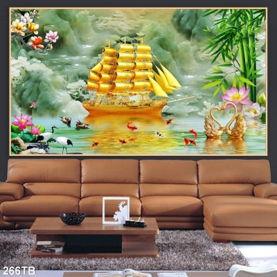 Tranh tường gạch men trang trí tường phong thủy