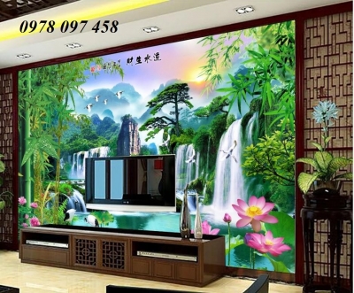 Gạch tranh 3D - tranh thác nước