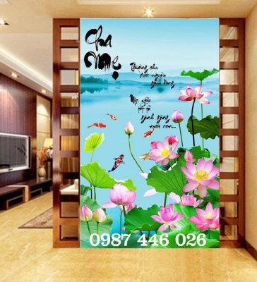 Gạch ốp tường tranh gạch hoa sen