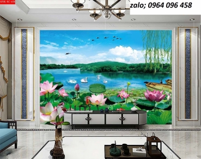 Tranh gạch 3d hoa sen - gạch tranh 3d hoa sen - SLN6