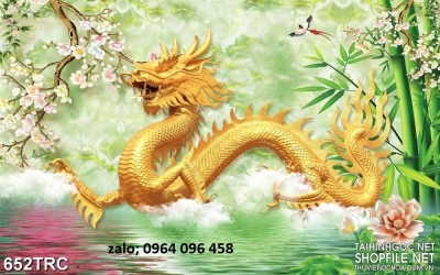 Tranh gạch 3d rồng phượng - 098BN