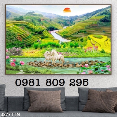 Tranh gạch ruộng bậc thang 3d