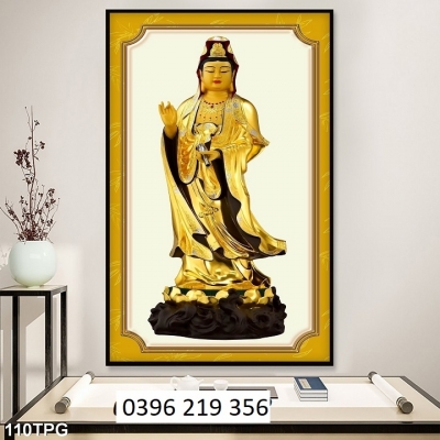Tranh Phật 3d trang trí phòng khách Phong thủy