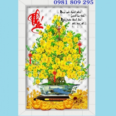 Tranh gạch men hoa mai JP554