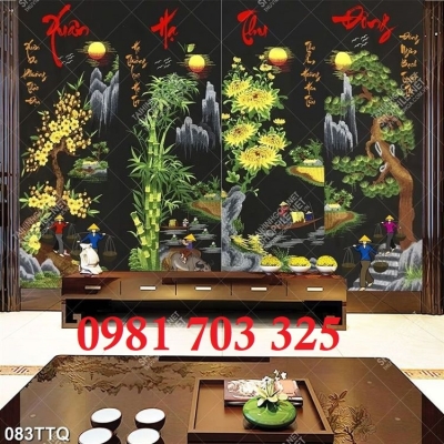Gạch tranh trang trí tứ quý sang trọng