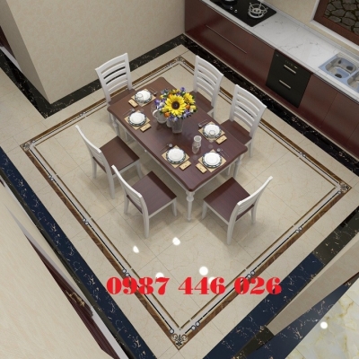 Gạch viền hoa văn khắc vàng HP739