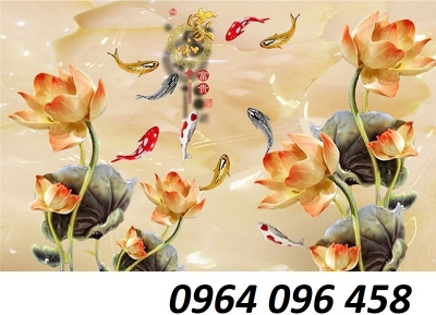 Tranh gạch 3d cửu ngư quần hội - KBX32