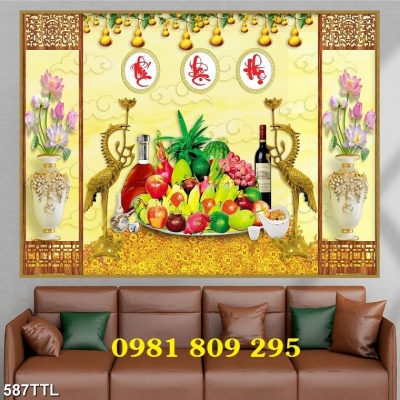 Tranh gạch ban thờ gia tiên mới nhất