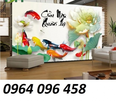 Tranh gạch 3d cửu ngư quần hội - A121