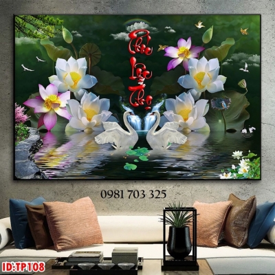 Tranh gạch 3d thư pháp