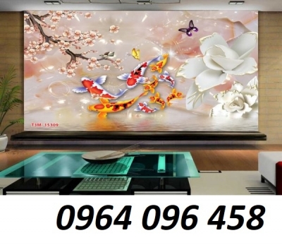 Tranh gạch 3d cửu ngư quần hội - MFSX33
