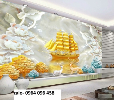 Gạch tranh 3d thuận buồm xuôi gió - MN95