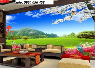 Gạch tranh 3d dán tường phòng khách - KMNN6