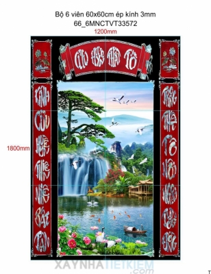 Tranh gạch 3d trang trí phòng thờ - HBBV44