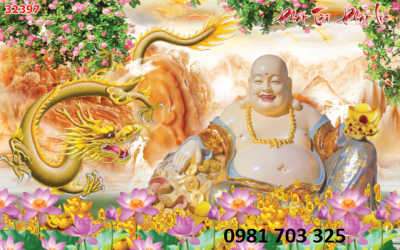 Gạch tranh 3D- tranh phật di lặc