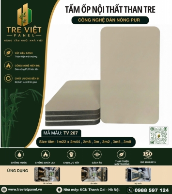 Tấm ốp than tre đơn sắc TRE VIỆT PANEL