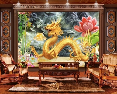 Tranh gạch 3d rồng phượng - XVC123