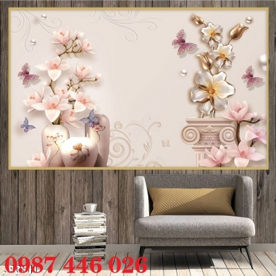 Tranh gạch men bình hoa HP97373