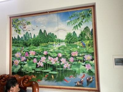 Gạch men dán sàn nhà sang trọng