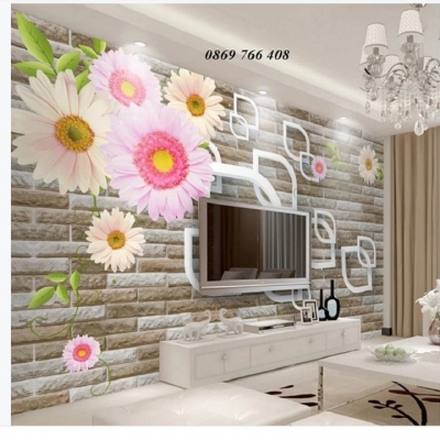Tranh dán tường hoa 3d-Tranh hoa ốp tường