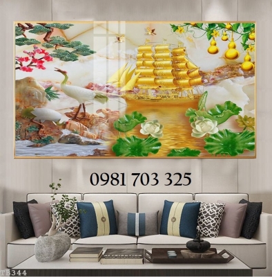 Tranh gạch men 3D thuận buồm xuôi gió