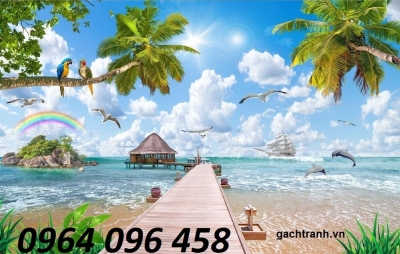 Tranh gạch 3d phong cảnh biển- CVB89