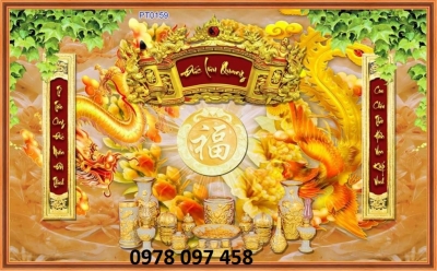 Tranh dán phòng thờ - gạch tranh 3D