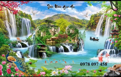 Gạch tranh họa tiết phong cảnh thiên nhiên