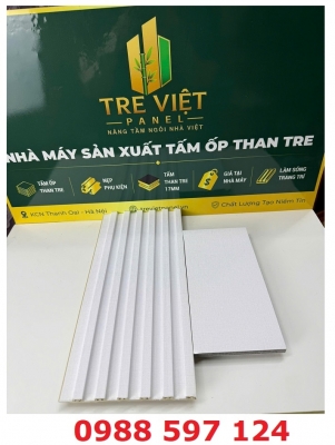 Ốp tường tấm ốp than tre kèm lam sóng