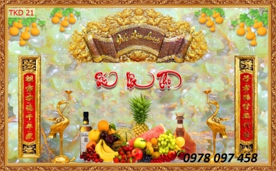 Tranh dán tường phòng thờ - gạch tranh 3D