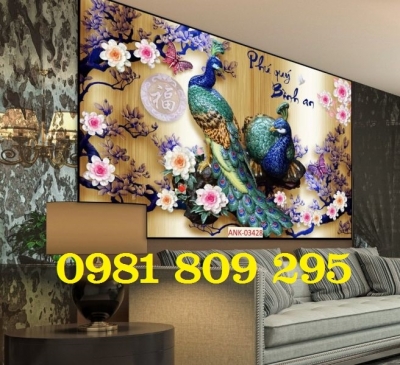 Tranh phong cảnh đồng quê - gạch 3d