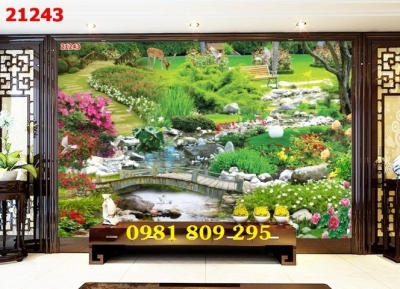 Mẫu tranh  phong cảnh - gạch 3d