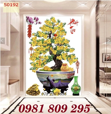 Tranh gạch men hoa mai trang trí
