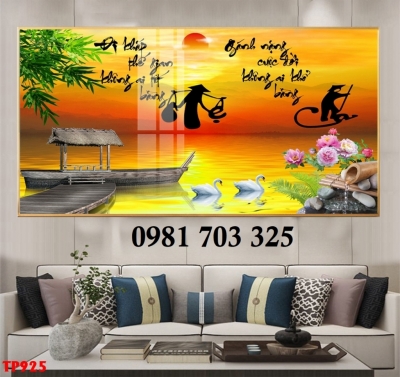 Tranh gạch men 3D thư pháp cha mẹ