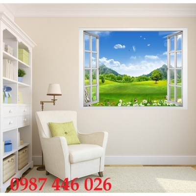 Gạch tranh cửa sổ 3d