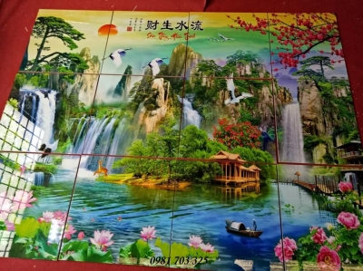Tranh gạch 3D ốp  tường trang trí phòng khách