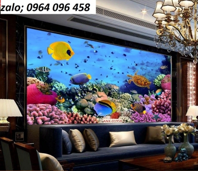 Tranh gạch 3d cá heo phong cảnh biển - CNB433