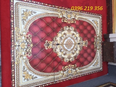 Thảm 3d da đỏ 1,2x1,8m lát nền trang trí phòng khách