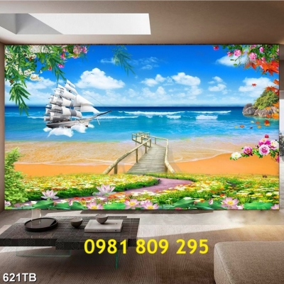 Tranh gạch men , gạch thuyền buồm 3d