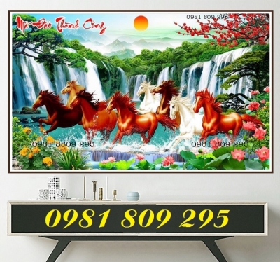 Tranh ngựa , gạch tranh 3d