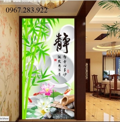 Tranh gạch- Tranh hoa 3D khổ dọc