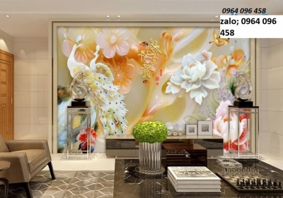 Tranh gạch 3d trang trí phòng khách - 123ĐC